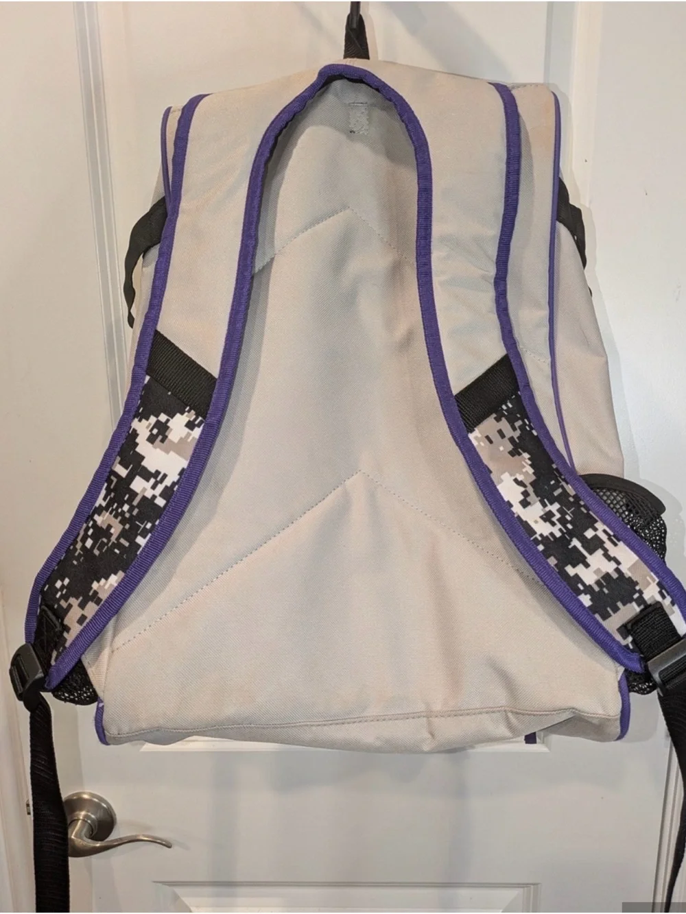 Digital Camo Backpack in Black, White & Purple